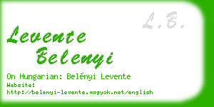 levente belenyi business card