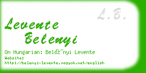 levente belenyi business card